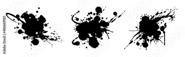 Fototapeta かっこいいスプラッシュ背景装飾イラスト　しぶき　垂れたインク
