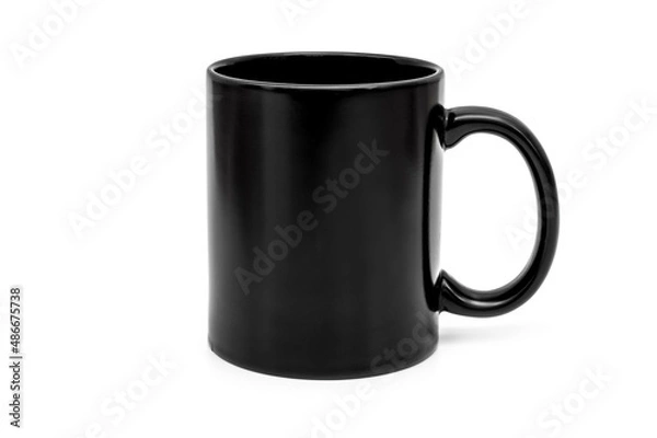 Obraz Black cup isolated on white.