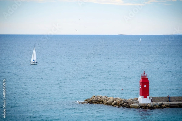 Fototapeta Red lighthouse