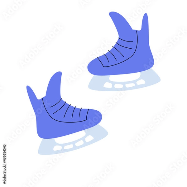 Fototapeta Isolated illustration of women's pink figure skating skates. A simple minimalistic illustration in a flat style.