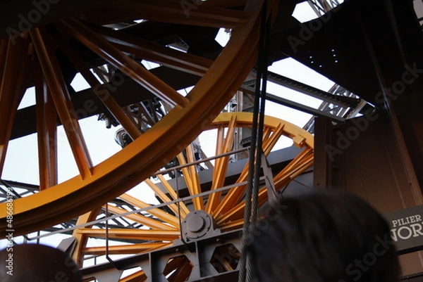 Obraz The mechanism of the lifting Eiffel Tower