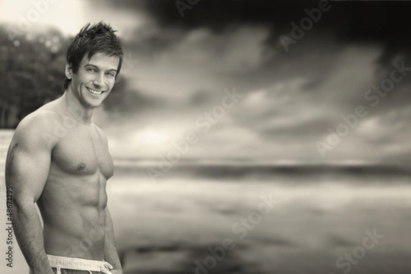 Fototapeta Sexy fun guy outside