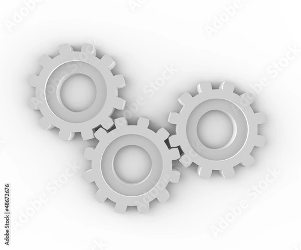 Fototapeta Three gears working together