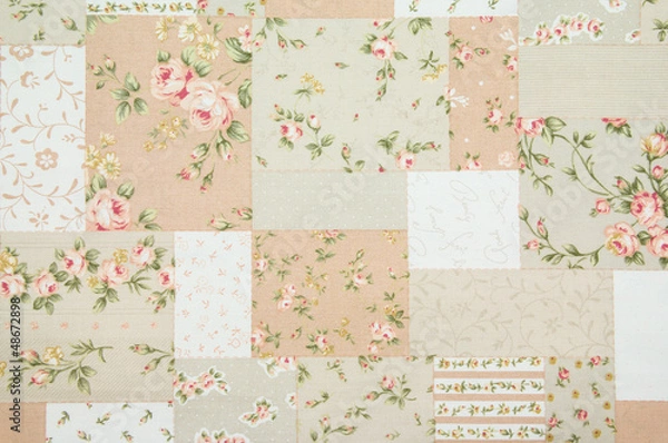 Fototapeta fabric retro pattern with floral ornament