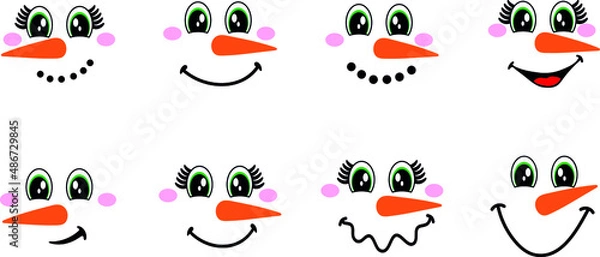 Obraz Christmas Snowman Face