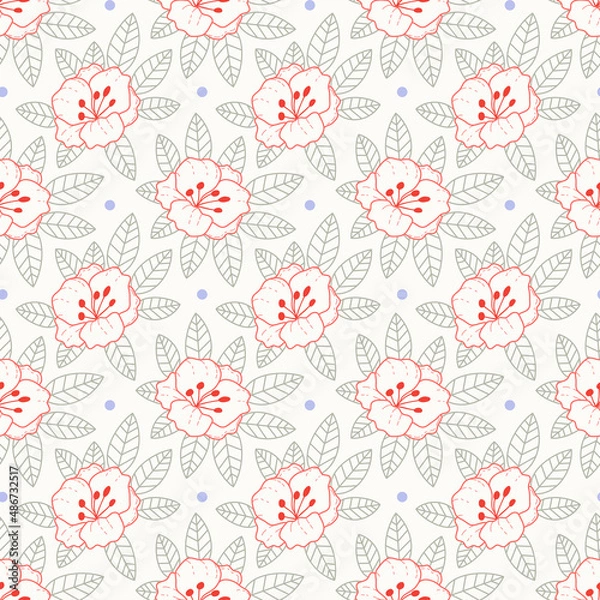 Fototapeta Decorative floral seamless pattern