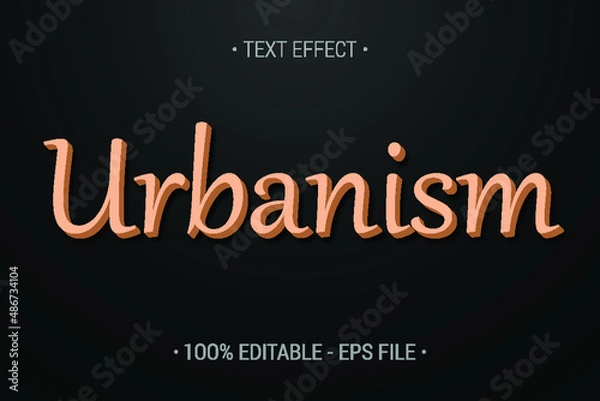 Obraz Urbanism-text-style-effect-Premium Vector
