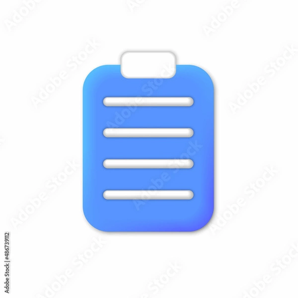 Fototapeta 3D Isometric Checklist icon. Created For Mobile, Web, Decor, Print Products, Application. Perfect for web design, banner and presentation. Illustration.