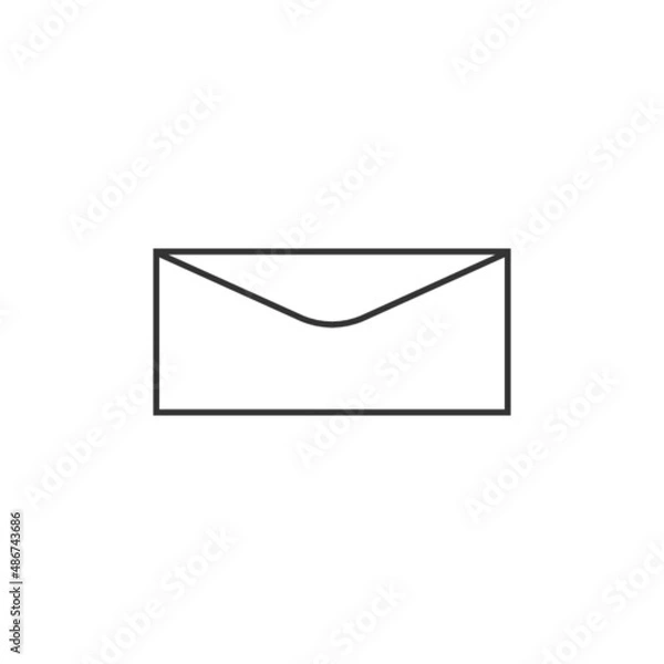 Fototapeta Mail envelope icon. Message line icon for web and print isolated on white background.