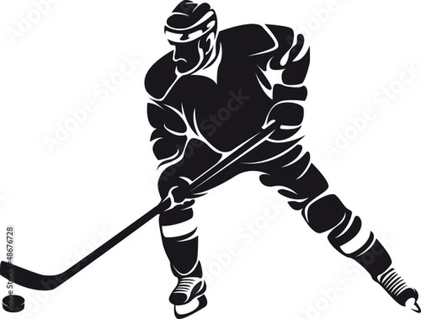 Obraz hockey player, silhouette