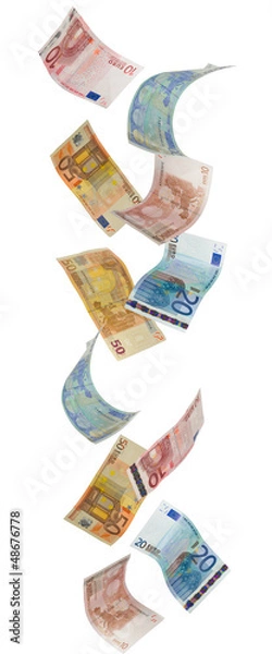 Obraz Waluta papierowa euro spada