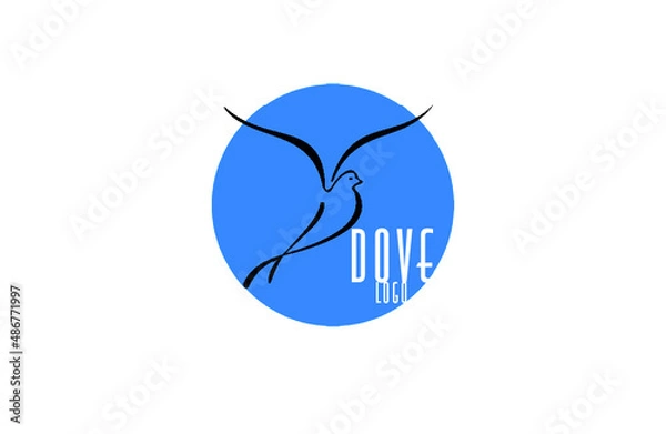 Fototapeta artistic dove bird flying logo