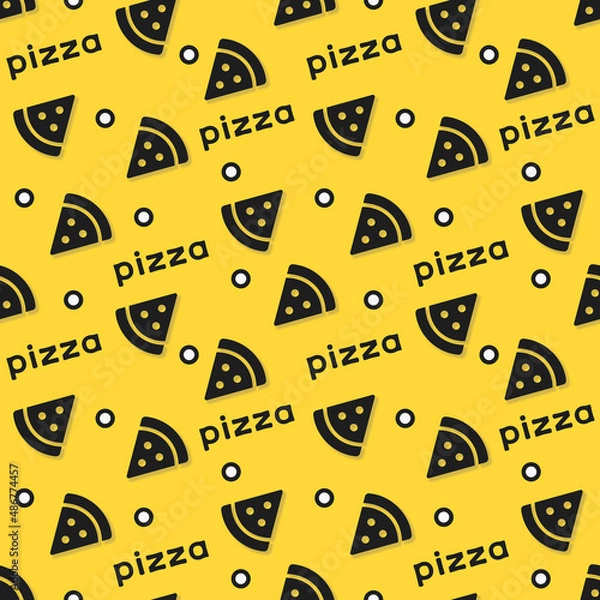 Fototapeta Vector seamless pattern with pizza.