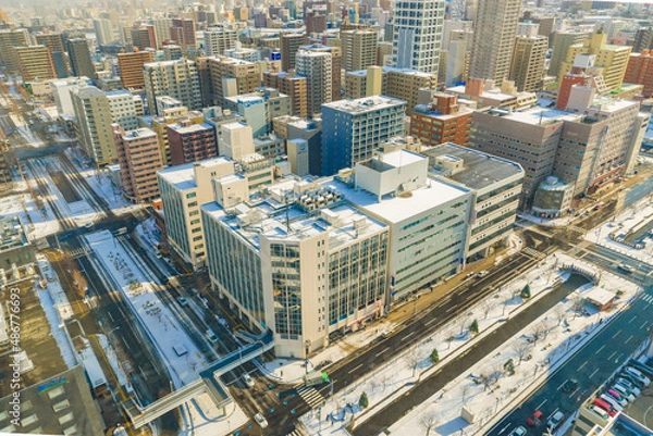 Obraz 【北海道】札幌・都市風景　冬景色　雪景色