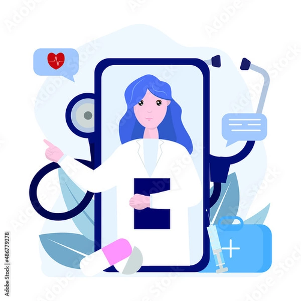 Obraz Online healthcare and medical concept of a vector illustration of a doctor