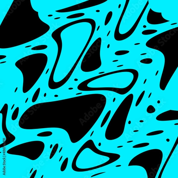 Fototapeta Abstract illustration for design. Black spots on a blue background