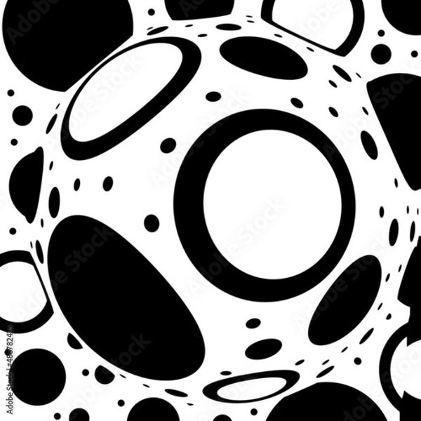 Fototapeta Abstract illustration for design. Black and white round.