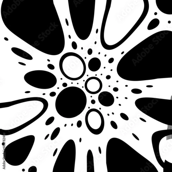 Fototapeta Abstract illustration for design. Black and white template. circles, spots.