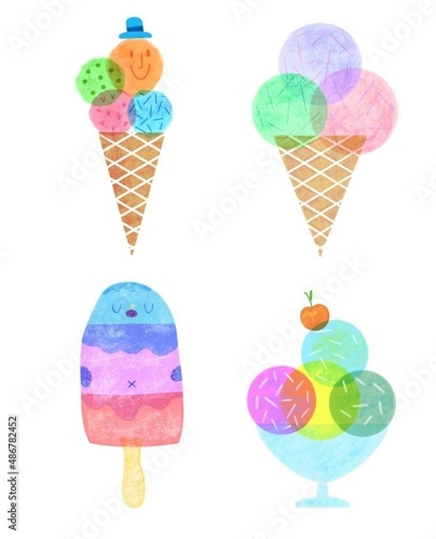 Obraz ice cream set