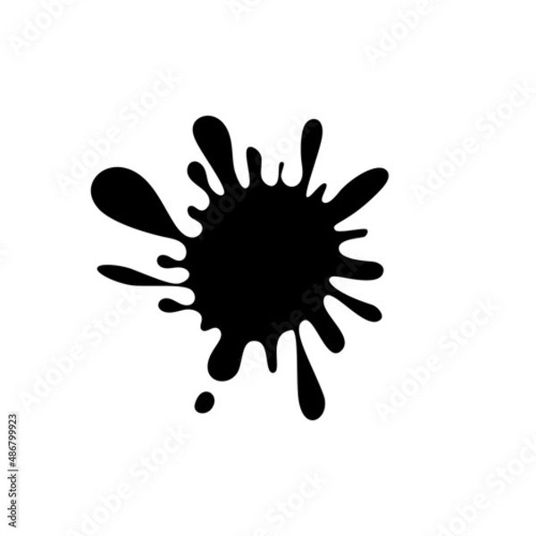 Obraz Black spot in the form of a blot. Ink blot on a white isolated background. Vector illustration