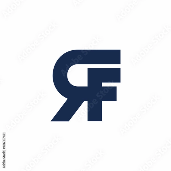 Fototapeta letter rf linked geometric flat design logo vector