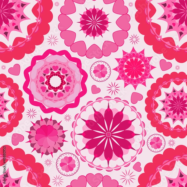 Obraz Flower seamless pattern background. Pink. Wallpaper garden.