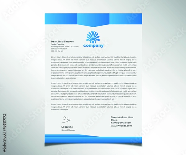 Fototapeta Business letterhead stationery, Create your own business letterhead with this accessible template