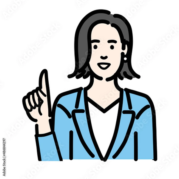 Fototapeta 笑顔で提案をしているスーツを着た若い女性
