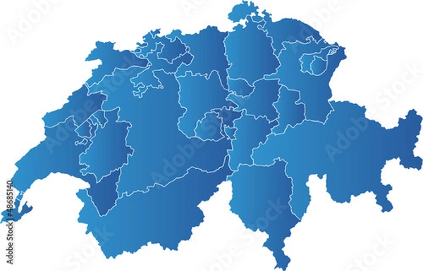 Obraz Mapa kantonów Szwajcarii