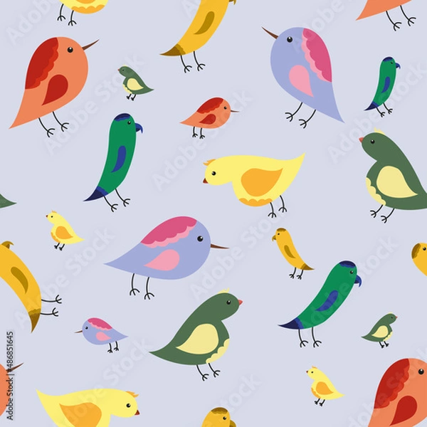 Fototapeta seamless pattern with birds