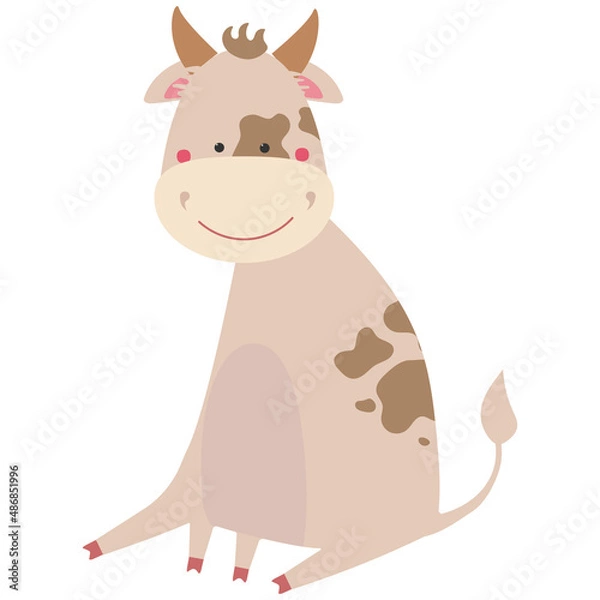 Obraz Cow with a flower.