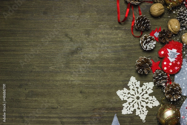 Obraz Christmas background with decor.