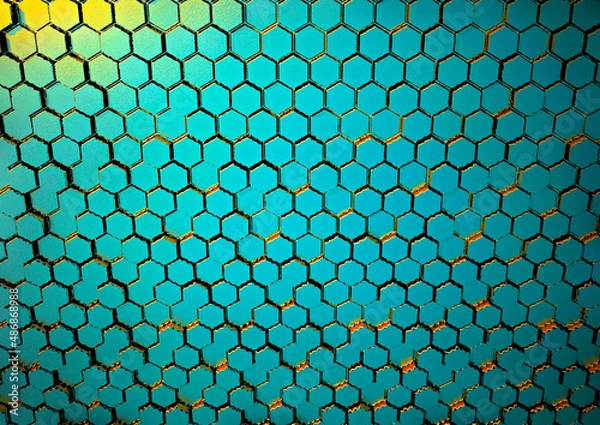 Fototapeta Honeycomb structure background. 3D rendering.