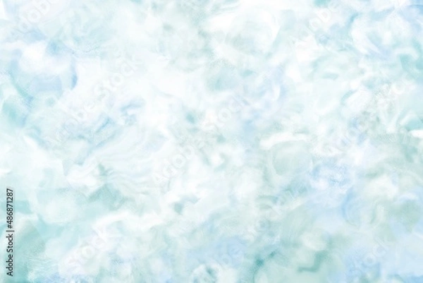 Fototapeta 油絵抽象背景）パレットナイフペインティング・白っぽい緑　春　アート　ロマンティック　ニュートラル