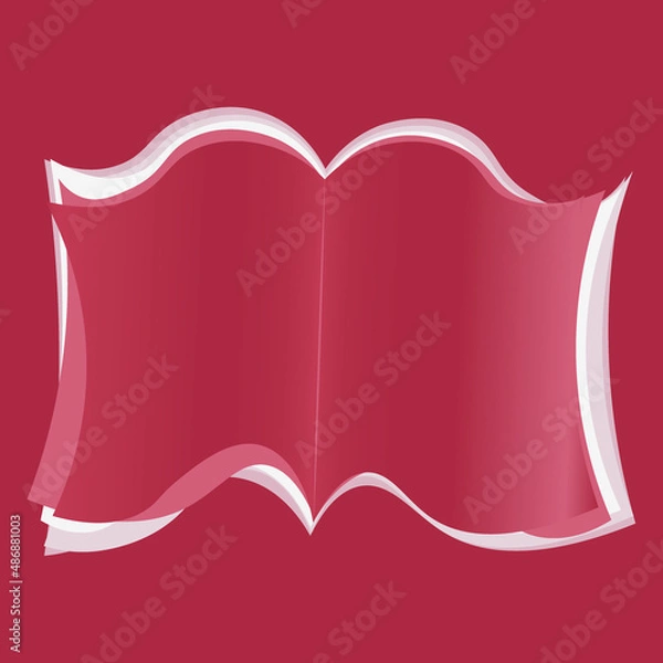 Fototapeta Illustration on a square background - open book, reading, literature. Design element of books, notebooks, postcards, interior items. Wallpapers, textiles, packaging, background for a website, mobile