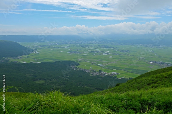 Fototapeta 夏の大観峰の眺望
