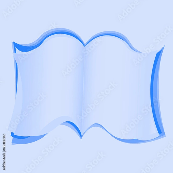 Fototapeta Illustration on a square background - open book, reading, literature. Design element of books, notebooks, postcards, interior items. Wallpapers, textiles, packaging, background for a website, mobile