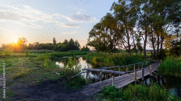 Obraz sunset over the lake