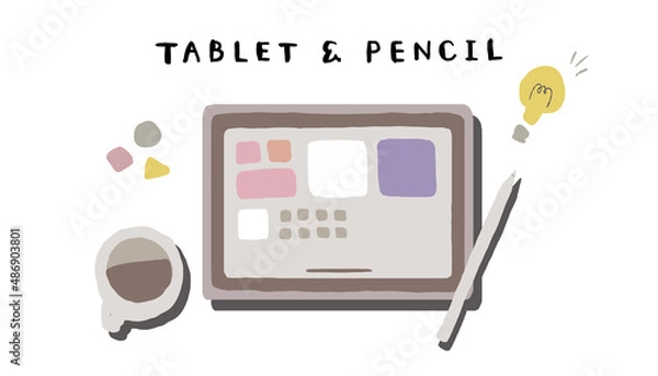 Obraz タブレットとペンシル