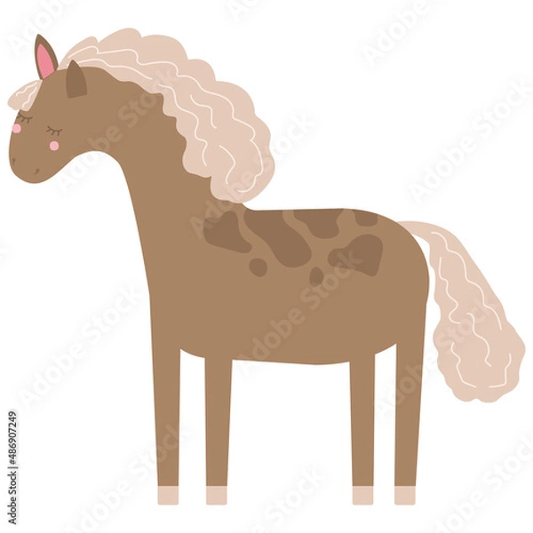 Obraz Vector horse in brown color.