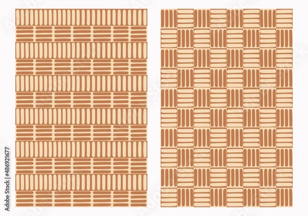 Obraz Modern striped pattern. Set of seamless vector pattern for textile design, fabric, print, carpet. Minimal design vector background.