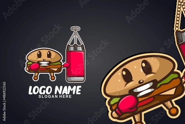 Obraz burger chef logo design