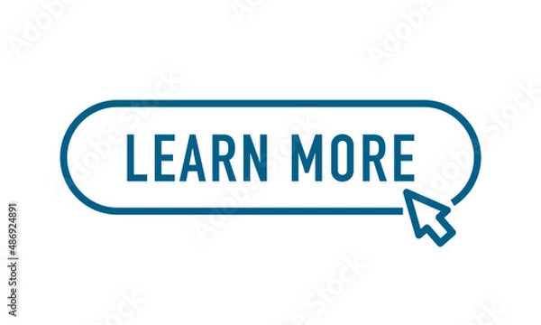 Fototapeta Simple Line Icon Button with Text LEARN MORE. Vector