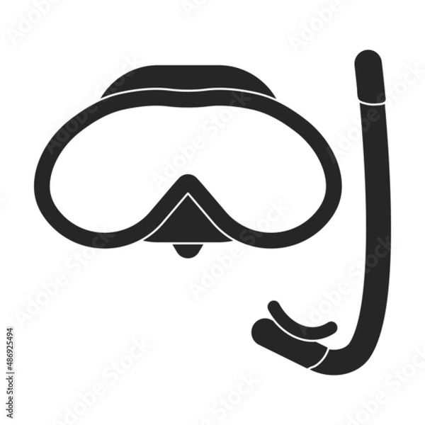 Fototapeta Diver glasses vector icon.Black vector icon isolated on white background diver glasses.