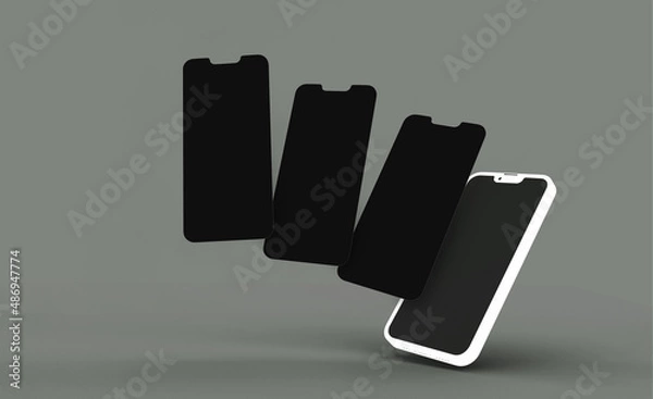 Fototapeta 3d realistic clay phone mockup design