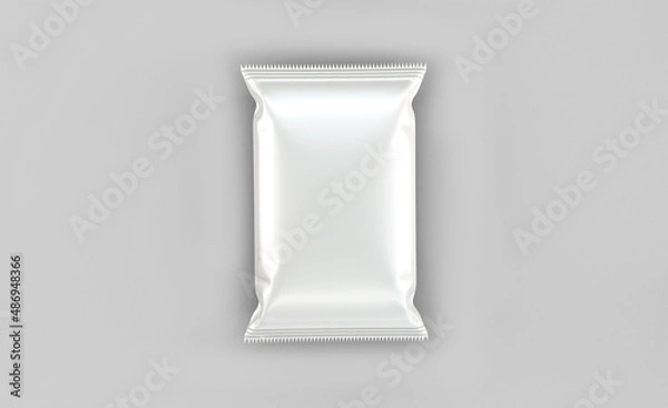 Fototapeta 3d Render Realistic glossy oil food bag packaging mockup design