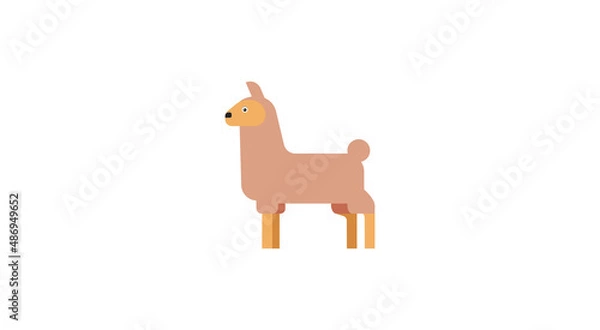 Obraz Llama vector flat icon. Isolated lama, alpaca emoji illustration