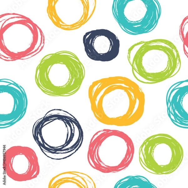 Obraz Simple background with circles and polka dots. 
