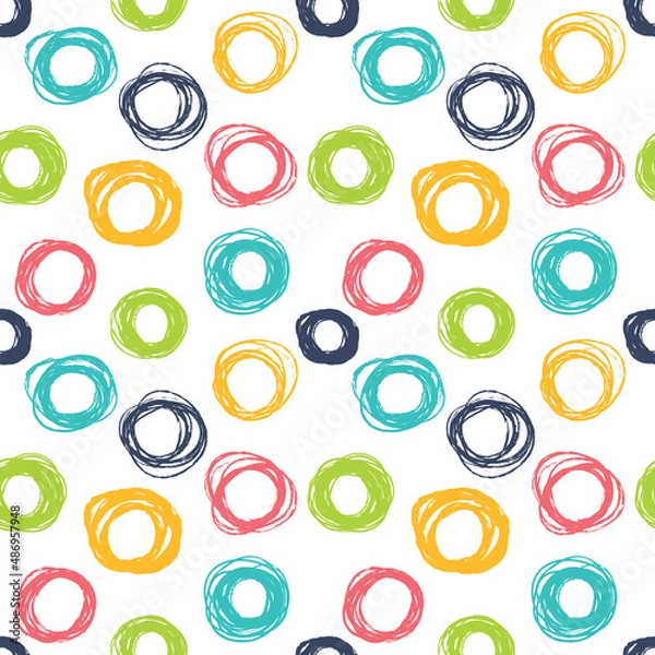 Obraz Simple background with circles and polka dots. 
