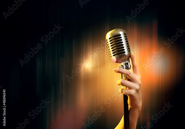 Fototapeta audio microphone retro style